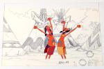 Preview: Asterix in America - Original Production Cel Zeichentrickfolie & Vorzeichnung