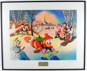 Carl Barks Lithographie - Winterfreuden - signiert - limitiert - Another Rainbow