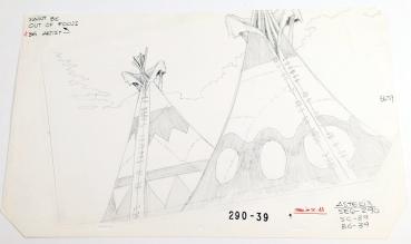 Preview: Asterix in America / Original Production Cel , Zeichentrickfolie mit Hintergrund