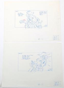Preview: Asterix in America Original Production Cel Zeichentrickfolie mit 2x Vorzeichnung