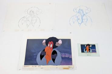 Asterix in America Original Production Cel & Hintergrund & 2x Vorzeichnung