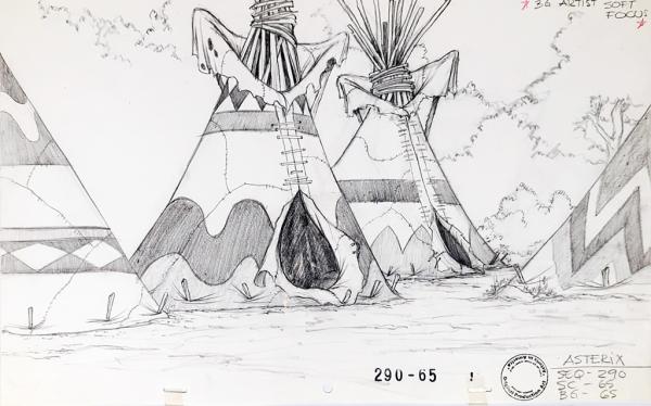 Asterix in America - Original Production Cel Zeichentrickfolie & Vorzeichnung