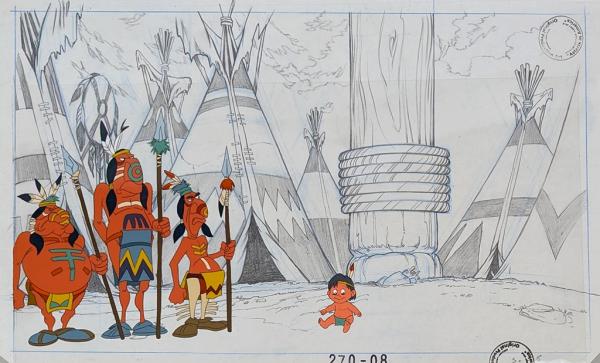 Asterix in America - Original Production Cel Zeichentrickfolie + Vorzeichnung