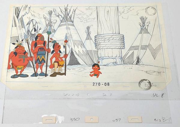 Asterix in America - Original Production Cel Zeichentrickfolie + Vorzeichnung