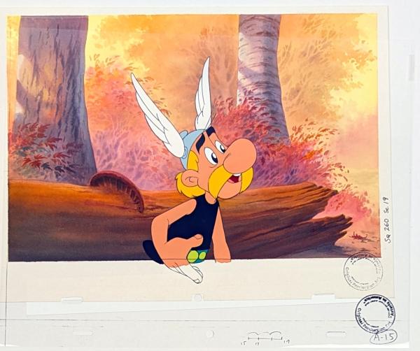 Asterix in America Original Production Cel Zeichentrickfolie + Backround!!