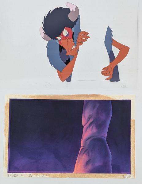 Asterix in America - Original Production Cel Zeichentrickfolie & Backround!!
