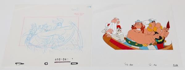 Asterix in America - Original Production Cel Zeichentrickfolie & Vorzeichnung