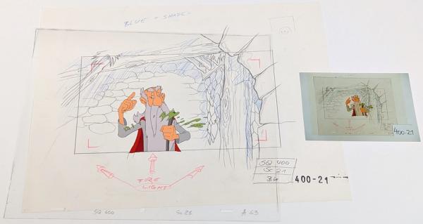 Asterix in America! Original Production Cel Zeichentrickfolie & Vorzeichnung