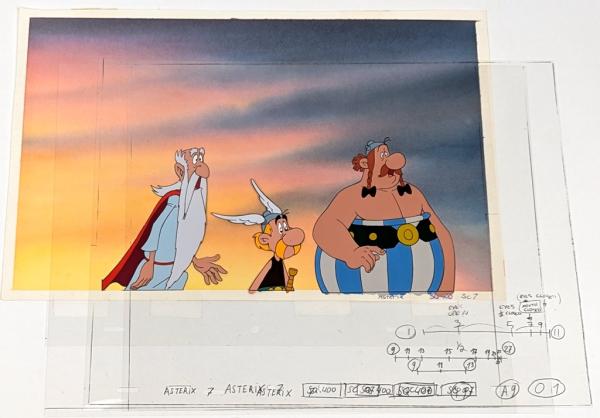 Asterix in America / Original Production Cel / Zeichentrickfolie mit Hintergrund