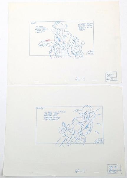 Asterix in America Original Production Cel Zeichentrickfolie mit 2x Vorzeichnung