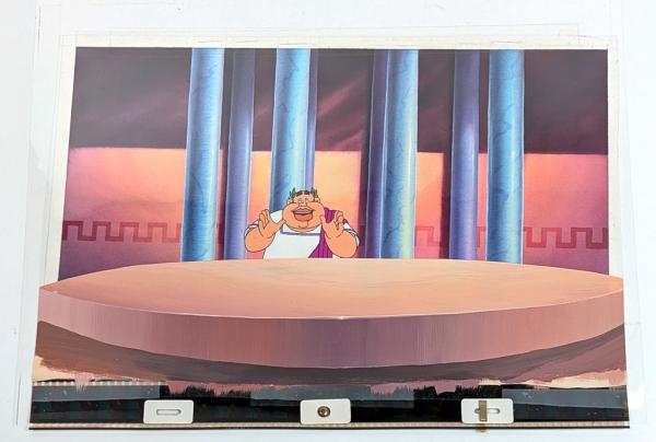 Asterix in America - Original Production Cel Zeichentrickfolie mit Hintergrund