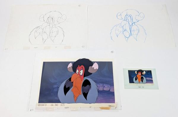 Asterix in America Original Production Cel & Hintergrund & 2x Vorzeichnung