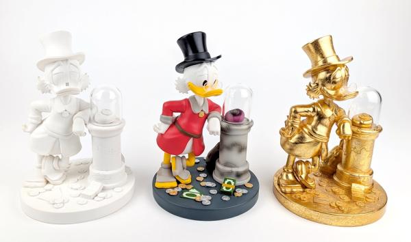 DON ROSA FIGUR - SCROOGE AND HIS FIRST DIME - GOLD SET - limitiert
