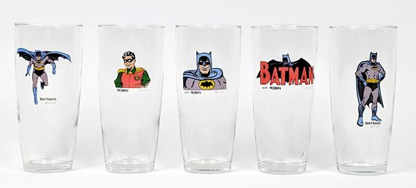 5x Vintage Batman & Robin Gläser - DC Comics 1967 - von N.P.P.