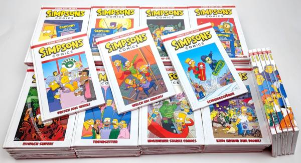 Die Simpsons Comic Kollektion komplett 1-72 NEU & OVP (nur Band 1+2 aufgepackt)