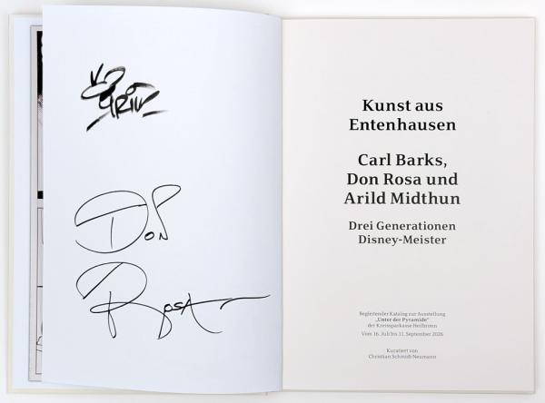 Ausstellungskatalog Kunst aus Entenhausen Hardcover signiert Don Rosa, Midthun