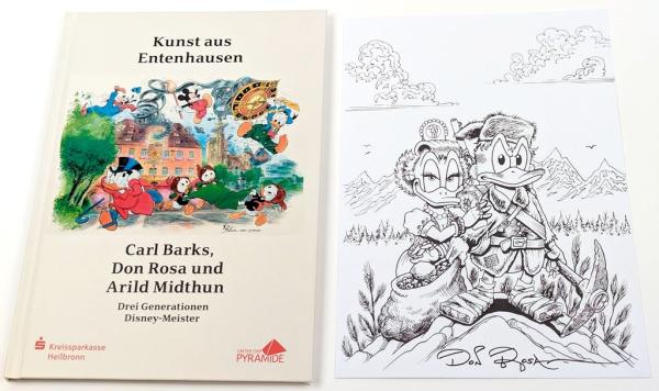Ausstellungskatalog Kunst aus Entenhausen HC sign. Don Rosa, Midthun & sign. Druck