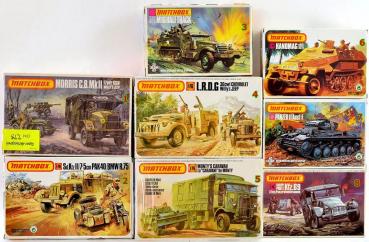 Vintage Matchbox Bausätze Millitär Fahrzeuge - Auswahl