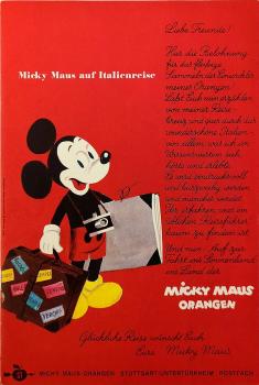 Micky Maus auf Italienreise - Micky Maus Orangen Heft / Werbung - sehr gut+