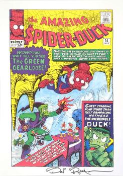 DON ROSA Parodie Druck / parody print Spider-Duck Cover - signed/signiert