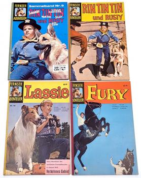 4x Fernseh Abenteuer Sammelband 1-3 + 9 - Lassie, Fury, Rin Tintin - Tessloff