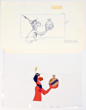 Asterix in America, Original Production Cel Zeichentrickfolie + Vorzeichnung