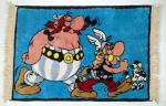 Preview: Asterix und Obelix Baumwollteppich von 1975 - 55cm x 85cm - Top Zustand