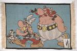 Preview: Asterix und Obelix Baumwollteppich von 1975 - 55cm x 85cm - Top Zustand