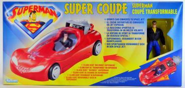 SUPERMAN SUPER COUPE TRANSFORMABLE & Clark Kent action figure KENNER