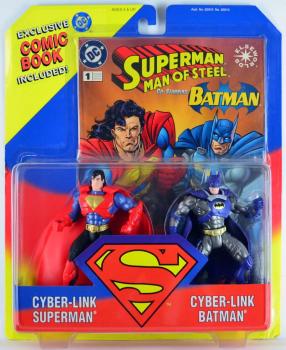 CYBER-LINK BATMAN & SUPERMAN Action Figure Set - Superman Animated KENNER 1995