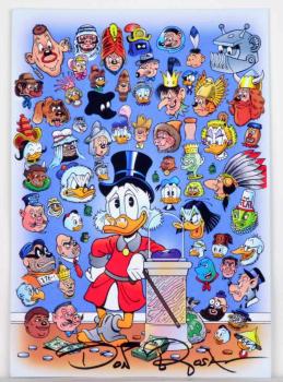 DON ROSA SCROOGE AND HIS FIRST DIME FIGURINE PRINT SIGNED