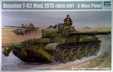 RUSSIAN T-62 Mod.1975 (With KMT-6 Mine Plow) 1/35 model kit TRUMPETER 01550
