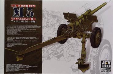 U.S. 3 Inch Gun M5 on Carriage M1 1/35 model kit AFV Club AF35S64