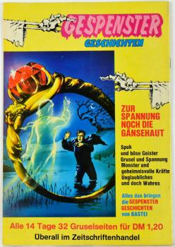 Gespenster-Geschichten Heft 8 , Z: 1-2 Bastei Verlag 1974