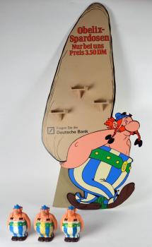 Obelix Spardosen Display Werbung Deutsche Bank 1970er Jahre - ULTRA SELTEN