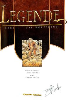 Legende Band 1 - Das Wolfskind - signiert von Swolfs - Carlsen Comics