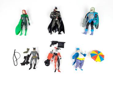 6 x Batman Action Figuren Konvolut #6 - Mattel Kenner usw.