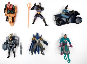 6 x Batman Action Figuren Konvolut #13 - Mattel Kenner usw.