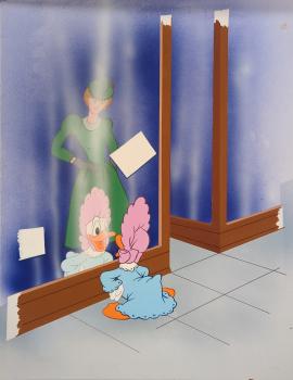 Disney-Originalzeichnung aus "Eine Ente wie du und ich" 1984 Donald Schaufenster