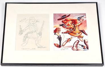 CARL BARKS ORIGINAL - Calamity Jane Vorzeichnung gerahmt