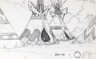 Preview: Asterix in America - Original Production Cel Zeichentrickfolie & Vorzeichnung