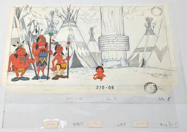 Preview: Asterix in America - Original Production Cel Zeichentrickfolie + Vorzeichnung