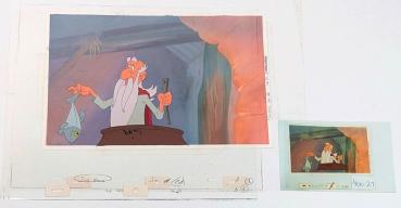 Asterix in America / Original Production Cel Zeichentrickfolie mit Hintergrund