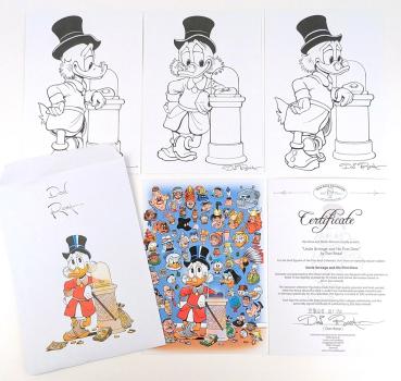 Preview: DON ROSA FIGUR - SCROOGE AND HIS FIRST DIME - GOLD SET - limitiert