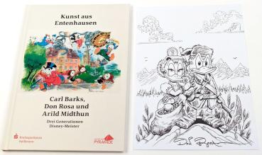Ausstellungskatalog Kunst aus Entenhausen HC sign. Don Rosa, Midthun & sign. Druck