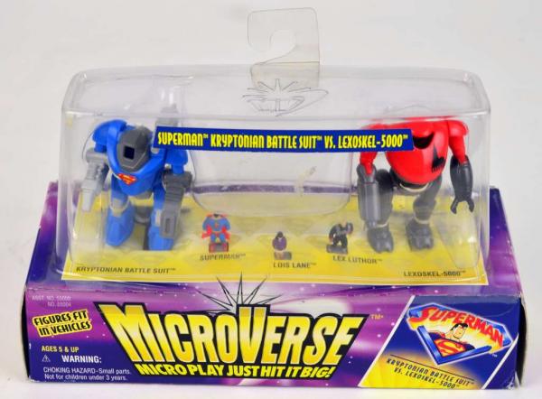 Kenner MICROVERSE Superman Kryptonian Battle Suit vs. Lexoskel-5000 Set