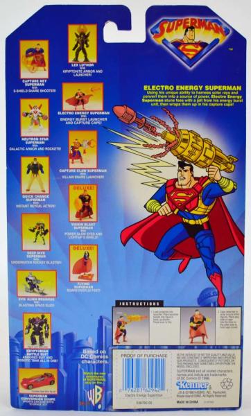 ELEKTRO ENERGY SUPERMAN Action Figure - Superman Animated - KENNER 1996