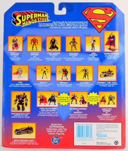 CYBER-LINK BATMAN & SUPERMAN Action Figure Set - Superman Animated - KENNER 1995