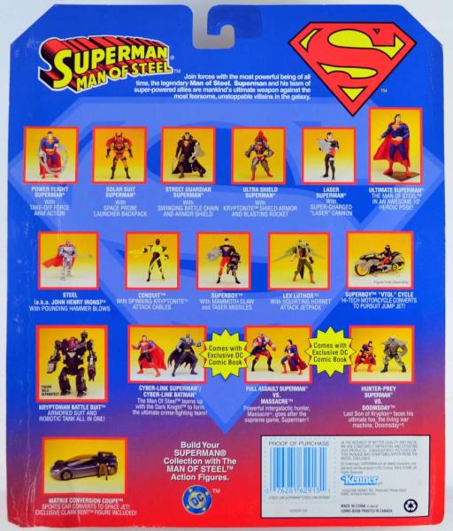 CYBER-LINK BATMAN & SUPERMAN Action Figure Set - Superman Animated KENNER 1995