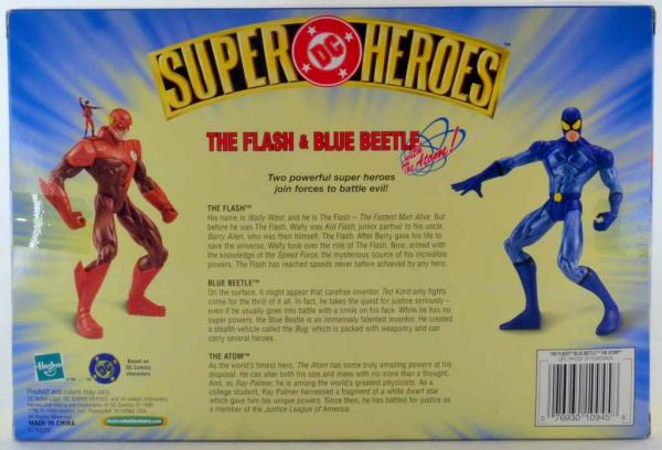 THE FLASH vs. BLUE BEETLE - DC SUPERHEROES - action figure set of 2 HASBRO 1999